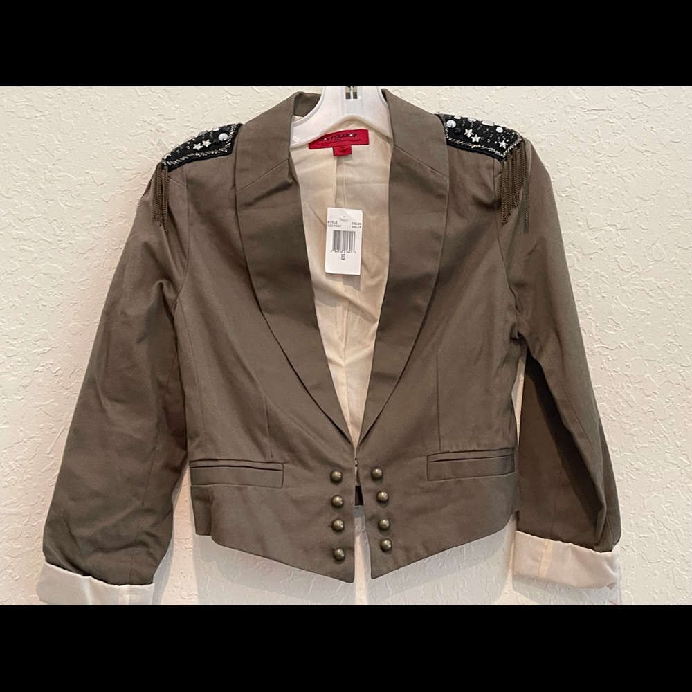 VTG Military Style Blazer/Jacket Coffeeshop BLING